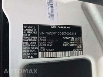 2019 Mercedes-Benz Sprinter 2500 Passenger Van High Roof 170.0" WB – miniatura 5