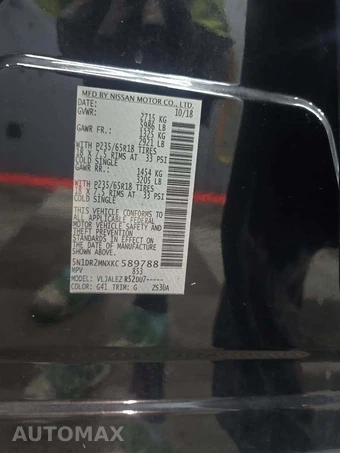 2019 Nissan Pathfinder SV – miniatura 2