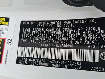 2019 Toyota Camry SE - miniatura 14