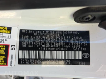 2019 Toyota Camry XSE - miniatura 14