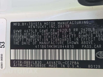 2019 Toyota Camry XSE - miniatura 2