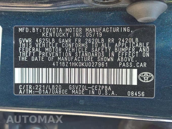 2019 Toyota Camry XSE - miniatura 2