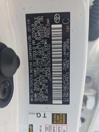 2019 Toyota Prius L Eco – miniatura 2