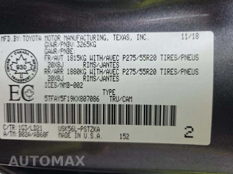 2019 Toyota Tundra 1794 Edition Crew Cab Short Bed - miniatura 5