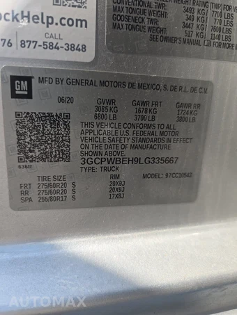 2020 Chevrolet Silverado 1500 Custom Crew Cab Short Bed 1CX - miniatura 14