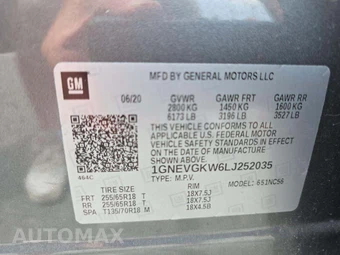 2020 Chevrolet Traverse LT Cloth 1LT - miniatura 2