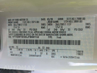 2020 Ford F-150 XLT Crew Cab Short Bed - miniatura 5