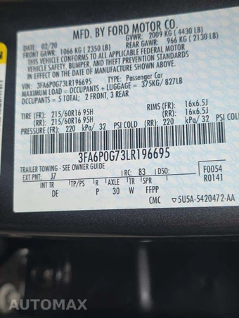 2020 Ford Fusion S - miniatura 5
