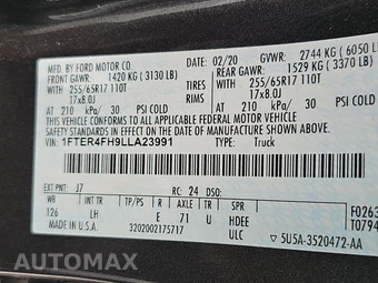 2020 Ford Ranger XL Crew Cab Medium Bed – miniatura 14