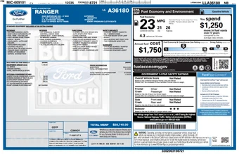 2020 Ford Ranger XL Extended Cab Long Bed w/Rear Doors - miniatura 7