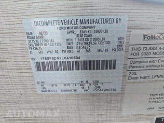 2020 Ford Super Duty F-53 Class A Motorhome Chassis DRW - miniatura 5