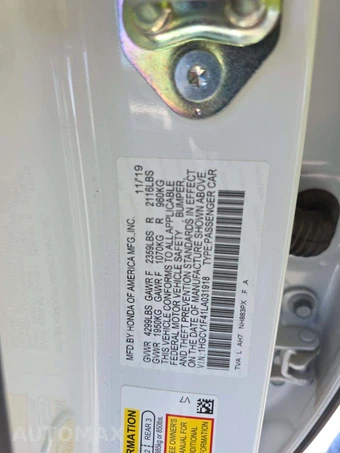 2020 Honda Accord Sedan EX 1.5T - miniatura 2