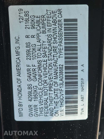 2020 Honda Accord Sedan LX 1.5T - miniatura 5