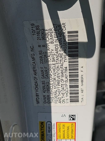 2020 Honda Accord Sedan LX 1.5T - miniatura 14
