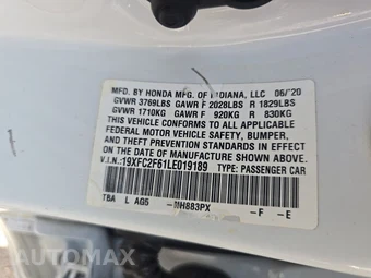 2020 Honda Civic Sedan LX - miniatura 14