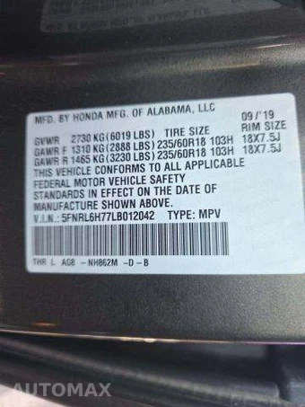 2020 Honda Odyssey EX-L 118.1" WB - miniatura 5