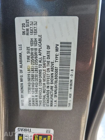 2020 Honda Odyssey EX-L w/Navigation & RES 118.1" WB - miniatura 15