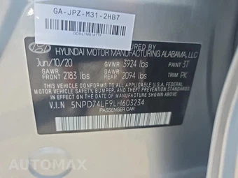 2020 Hyundai Elantra SE Sedan – miniatura 11
