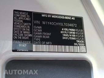 2020 Mercedes-Benz Sprinter 2500 Cargo Van High Roof 170.0" WB - miniatura 14