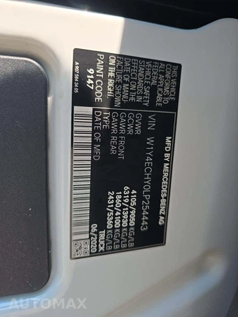 2020 Mercedes-Benz Sprinter 2500 Cargo Van High Roof 170.0" WB - miniatura 5