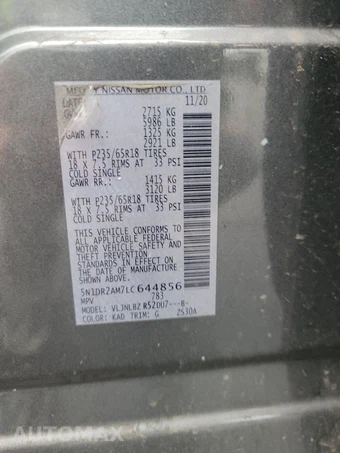 2020 Nissan Pathfinder S – miniatura 15