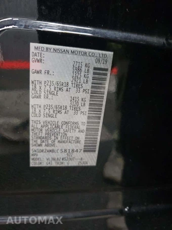 2020 Nissan Pathfinder S – miniatura 5