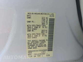 2020 Nissan TITAN S Crew Cab Short Bed - miniatura 5