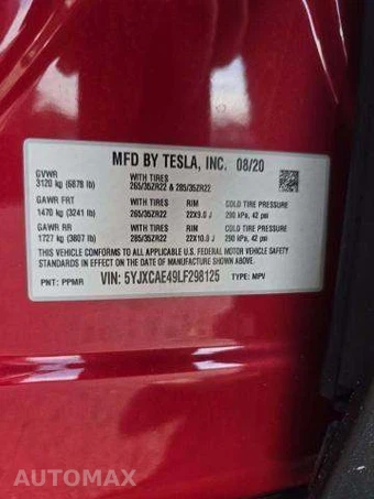 2020 Tesla Model X Performance – miniatura 5