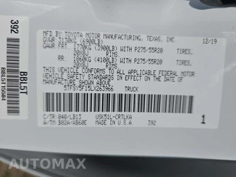 2020 Toyota Tundra Limited Extended Cab Medium Bed - miniatura 5