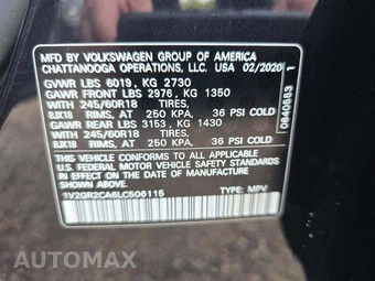 2020 Volkswagen Atlas V6 S - miniatura 5