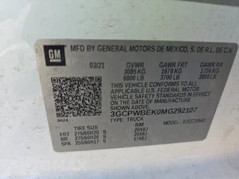 2021 Chevrolet Silverado 1500 Custom Crew Cab Short Bed 1CX - miniatura 14