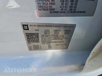 2021 Chevrolet Silverado 1500 Custom Crew Cab Short Bed 1CX - miniatura 14