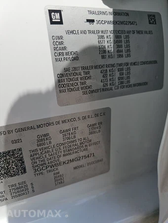 2021 Chevrolet Silverado 1500 Custom Crew Cab Short Bed 1CX - miniatura 14