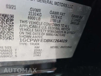 2021 Chevrolet Silverado 1500 High Country Crew Cab Short Bed 3LZ - miniatura 5