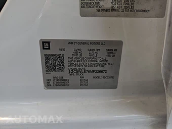 2021 Chevrolet Silverado 2500HD WT Extended Cab Medium Bed 1WT - miniatura 14