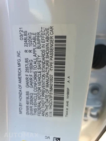 2021 Honda Accord Hybrid EX-L - miniatura 17