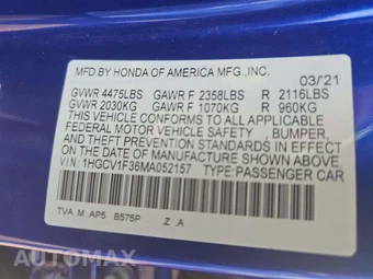 2021 Honda Accord Sedan Sport 1.5T - miniatura 5