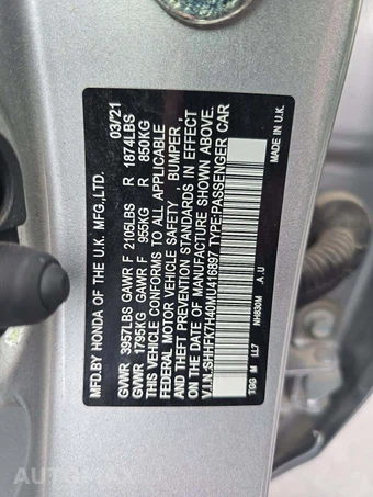 2021 Honda Civic Hatchback Sport - miniatura 5