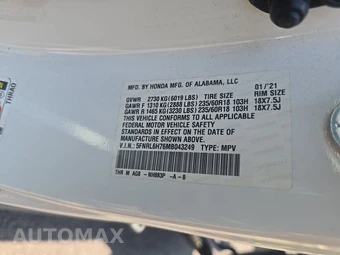 2021 Honda Odyssey EX-L 118.1" WB - miniatura 14
