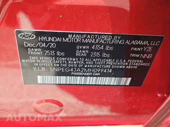 2021 Hyundai Sonata SE – miniatura 14