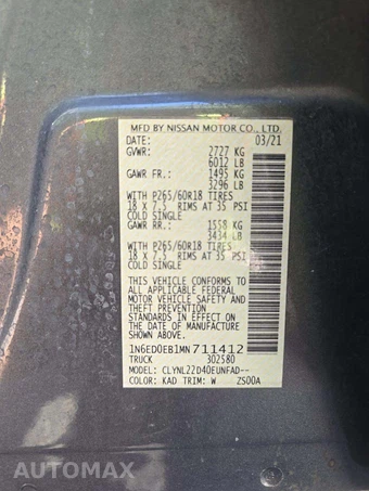 2021 Nissan Frontier SV Crew Cab Medium Bed – miniatura 5