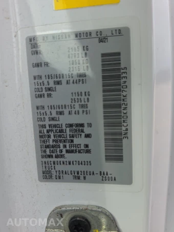 2021 Nissan NV200 Compact Cargo SV 115.2" WB - miniatura 13