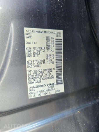 2021 Nissan TITAN PRO-4X Crew Cab Short Bed - miniatura 5