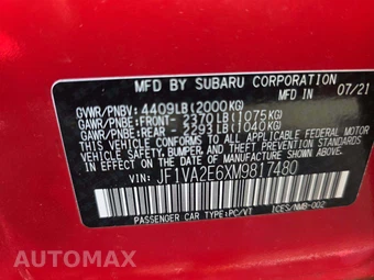 2021 Subaru WRX STi – miniatura 5