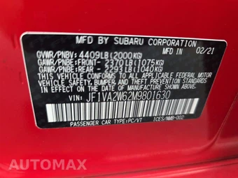2021 Subaru WRX STi Limited w/Wing Spoiler - miniatura 5