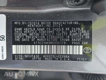 2021 Toyota Camry Hybrid LE - miniatura 2