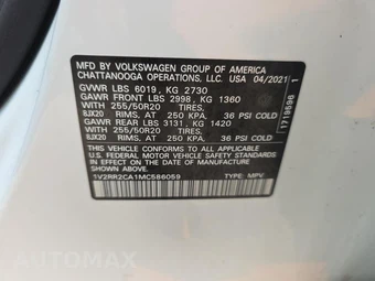 2021 Volkswagen Atlas V6 SE w/Technology R-Line - miniatura 17