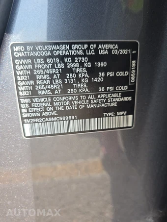 2021 Volkswagen Atlas V6 SEL Premium R-Line - miniatura 14