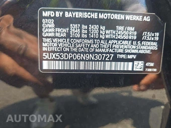 2022 BMW X3 Sports Activity Vehicle xDrive30i - miniatura 2