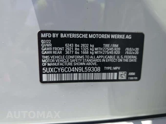 2022 BMW X6 Sports Activity Coupe xDrive40i M SPORT LINE - miniatura 5